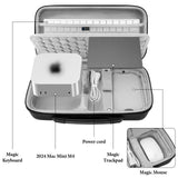 Geekria Hard Travel Case, Compatible with 2024 Mac Mini Desktop Computer, 2024 Mac Mini M4 Case, Fit for Magic Keyboard, Magic Mouse and Magic Trackpad and Accessories (Dark Gray)