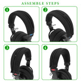 Geekria Flex Fabric Headband Cover Compatible with Sony MDR-V6/V600/V900/MV1/Z600/7506/7509/CD900ST/M1ST Headphones, Replacement Repair Part, Easy DIY Installation (Black)