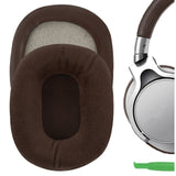 Geekria Comfort Velour Replacement Ear Pads for Sony MDR-1ABT, MDR-1RBT, MDR-1RNC Headphones Ear Cushions, Headset Earpads, Ear Cups Cover Repair Parts (Brown)