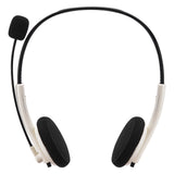 Geekria USB Headset with Mic, Mute Button Volume Control, Lightweight Wired Computer On-Ear Headphones with Boom Microphone and Detachable 3.5mm Plug for Call Center, Office, School (White)