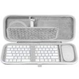 Geekria Keyboard Carrying Case, Hard Shell Protective Travel Bag, Compatible with Apple Magic Keyboard (MXCL3LL/A) / MK2A3LL/A / MXCK3LL/A / MK293LL/A, Mouse Combo Case (Light Gray)