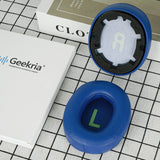 Geekria QuickFit Replacement Ear Pads for JBL JR460 Headphones Ear Cushions, Headset Earpads, Ear Cups Cover Repair Parts (Blue)