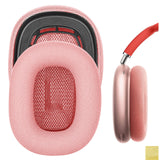 Geekria QuickFit Replacement Ear Pads Compatible with Apple Airpods MAX Headphones Ear Cushions, Headset Earpads, Ear Cups Cover Repair Parts (Pink)