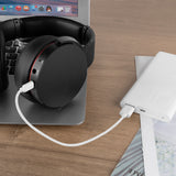 Geekria USB Headphones Short Charger Cable Compatible with Sony MDR-XB950B1, XB650BT, WH-CH700N, 1000XM2, MDR-1000X, USB to Micro-USB Replacement Power Charging Cord (1ft / 30cm 2Pack)