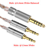 Geekria Apollo Copper Silver Mixed Upgrade Audio Cable Compatible with HIFIMAN SUSVARA UNVEILED, SUNDARA HE4XX 400i Headphones, 4.4mm to Dual 3.5mm to Replacement Headphones Cord (8.2ft / 2.5m)