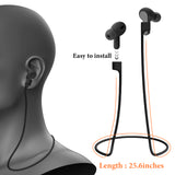 Geekria Wireless Earphone Magnetic Anti-Lost Strap Accessories, Soft Silicone Sport Earphones Anti-Lost Strap, Lanyard, Compatible with JBL Vibe Beam, Tune Flex, Tune 230NC TWS (Black/2 Pack)