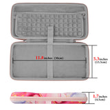 Geekria Hard Shell Keyboard Case, Compatible with Logitech MX Keys Mini Minimalist Wireless Illuminated Keyboard Travel Carrying Bag (Pink Marble)