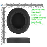 Geekria QuickFit Replacement Ear Pads for Razer Kraken Pro V2, Kraken 7.1 V2, Stormtrooper / Pewdiepie Edition Headphones Ear Cushions, Headset Earpads, Ear Cups Cover Repair Parts (Black)