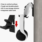 Geekria Aluminum Game Headphone Stand, Controller Hanger & Headphone Hanger Holder, Wall-Mounted Bracket, Compatible with Xbox One, PS5, PS4, Dualshock, HyperX (2 Pcs / Black)
