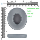 Geekria QuickFit Replacement Ear Pads for Beats Solo 3 (A1796), Solo 3.0 Wireless On-Ear Headphones Ear Cushions, Headset Earpads, Ear Cups Cover Repair Parts (Grey)