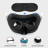 Geekria VR Accessories Set Compatible with Meta Quest 3, Touch Controller Grip Cover, Front Face Cover, Silicone Face Cover with Lens Protective Cover, All-Round Protection Suit (7PCS, Black)