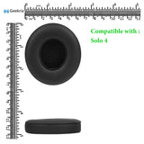 Geekria QuickFit Replacement Ear Pads for Beats Solo 4 Wireless On-Ear Headphones Ear Cushions, Headset Earpads, Ear Cups Cover Repair Parts (Black)