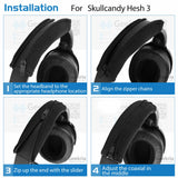 Geekria Flex Fabric Headband Cover Compatible with Skullcandy Crusher Evo, Crusher ANC, Crusher ANC 2, Hesh 3, Hesh Evo, Hesh ANC, Venue Headphones, Replacement Repair Part (Black)