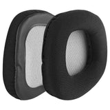 Geekria Comfort Mesh Fabric Replacement Ear Pads for Corsair VOID PRO, Void Pro RGB, Void Pro RGB SE, Void Elite, Void Elite RGB Headphones Ear Cushions, Ear Cups Cover Repair Parts (Black / Grey)