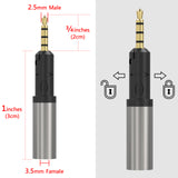 Geekria 2.5mm Male to 3.5mm (1/8'') Female Stereo Audio Jack Adapter, Audio Adapter Conversion Audio Plug, Gold Plated Convert Connector Adapter