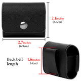 Geekria Belt Clip Earbuds Case Compatible with Apple AirPods Pro 3/2, AirPods 4, Leather Protective Pouch with Belt Loop, Holster Holder for Bag Strap and Travel (Black)