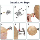 Geekria Wooden Sphere Headphone Stand, Wall Mount Headset Holder, Headset Hanger for On-Ear, Over-Ear Headphones, Compatible with Bose, Sony, JBL, Beats, AKG