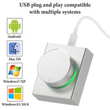 Geekria Audio Control Knob with Rotate Volume Adjustment & Mute Function, PC / Phone Audio Remote Volume Control Adapter, Support Win 7, 8, 10, MAC, Android, USB or USB-C (Silver)