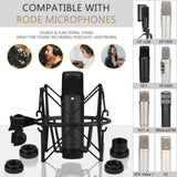 Geekria for Creators Microphone Shock Mount Compatible with Rode NT-USB, NT1-A, NT2-A, NT1000, NT2000, Procaster, K2, Mic Anti-Vibration Suspension Adapter Clamp Mic Holder Clip (Black / Metal)