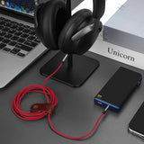 Geekria Audio Cable Compatible with Bose QuietComfort Ultra, QuietComfort SE, QC 45, QC 35 II, QC 35, QC 25 Headphones, 1/8" (3.5mm) to 2.5mm Replacement Stereo Cord (Red 5.6 ft / 1.7 m)