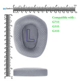 Geekria Comfort Mesh Fabric Replacement Ear Pads for Logitech G733, G535, G335 Headphones Ear Cushions, Repair Parts with Video Guide (Grey)