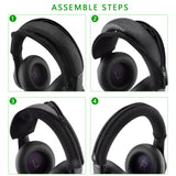 Geekria Flex Fabric Headband Cover Compatible with Plantronics BackBeat PRO, PRO+, PRO2 Wireless Noise Canceling Headphones, Sweat Cover, Easy DIY Installation (Black)