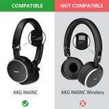 Geekria QuickFit Replacement Ear Pads for AKG N60NC Wire Headphones Ear Cushions, Headset Earpads, Ear Cups Cover Repair Parts (Dark Grey)