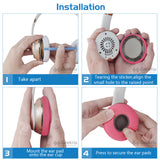 Geekria QuickFit Replacement Ear Pads for Beats Solo 3 (A1796), Solo 3.0 Wireless On-Ear Headphones Ear Cushions, Headset Earpads, Ear Cups Cover Repair Parts (Pop Indigo)