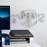 Geekria VR Wall Mount Compatible with Oculus Quest 2, Oculus Rift S, Pico Neo 3, Pico Neo 4, VR Headset and Controller Mount Storage Hook Holder Hanger, Move Controllers Holder (Light Gray)