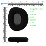 Geekria Comfort Velour Replacement Ear Pads for Sennheiser RS 160/170/180, HDR160/170/180 Headphones, Repair Parts (Black)