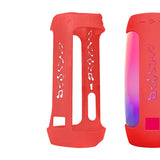 Geekria Silicone Speaker Case Cover, Compatible with JBL Pulse 4 Case, Protective Waterproof Soft Skin, Replacement Bluetooth Speakers Travel Carrying Case with Keychain Hook, with Shoulder Strap