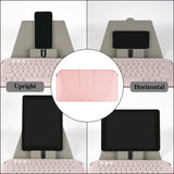 Geekria Compact Keyboard Case, Vegan Leather Travel Case, with Phone and Tablet Holder, Compatible with Logitech K380/Pebble Keys 2 K380s, Magic Keyboard (Pink)