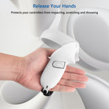 Geekria Touch Controller Grip Cover Compatible with Meta/Oculus Quest 2, VR Anti-Throw Handle Grip Silicone Sleeve with Adjustable Hand Strap, Controller Caps (White)