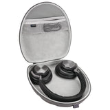Geekria Shield Headphones Case Compatible with B&O Beoplay H95, H9, H9 3rd Gen, H9i, H8, H7 H6, H4, H2 Case, Replacement Hard Shell Travel Carrying Bag with Cable Storage (Seashell, Black)