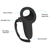Geekria Silicone Controller Cover Compatible with Meta Quest 3, Anti-Throw Handle Sleeve, with Adjustable Wrist Knuckle and Signal Hole, VR Touch Controller Grip Cover (Black/1 Pair)