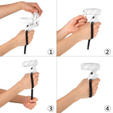Geekria Design Controller Grip Cover Accessories Compatible with Pico Neo 3, Silicone Anti-Throw Grips Protector with Adjustable Knuckle Straps (White, 1 Pair)