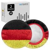 Geekria 2 Pairs Flex Fabric World Cup Headphones Ear Covers / Washable & Stretchable Sanitary Earcup Protectors for Over-Ear Headset Ear Pads, Sweat Cover for Gym, Gaming ( M / German Flag)