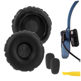 Geekria QuickFit Replacement Earpads + Mic Windscreen Foam Compatible with BlueParrott B250-XTS, B250-XT Plus, B250-XT, B250, B150 Headphones Mic Foam Cover + Ear Cushions (Black)