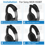 Geekria Headband Cover for Sony WH-1000XM4/XM3/XM2/1000X, ULT WEAR, WH-ULT900N, WH-XB950N1/XB910N/XB900N, MDR-XB950BT/XB650BT, MDR-10RBT/10RNC/10R Headphones, Replacement Repair Part (Black)