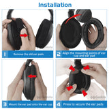 Geekria Comfort Mesh Fabric Replacement Ear Pads for Sennheiser HD515 HD518 HD555 HD560s HD558 HD559 HD569 HD579 HD589 Headphones Ear Cushions, Headset Earpads, Ear Cups Cover Repair Parts (Black)