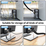 Geekria 4 Pack Cable Management, Wire Management with 8 Pieces Cable Ties, 20 Inch Cord Management with Zipper for TV / Office / Home Entertainment / Computer, Desk Cable Management (Black)