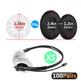 Geekria 100 Pairs Disposable Headphones Ear Cover for Small Call Center Headset Earcup, Stretchable Sanitary Ear Pads Cover, Hygienic Ear Cushion Protector (XS / White)