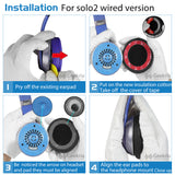 Geekria QuickFit Replacement Ear Pads for Beats Solo2 Wired, Solo2.0 Wired (B0518) Headphones Ear Cushions, Headset Earpads, Ear Cups Cover Repair Parts (Black)