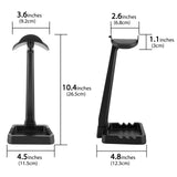 Geekria TPU Headphones Stand for Over-Ear Headphones, Gaming Headset Holder, Desk Display Hanger with Solid Heavy Base Compatible with Sennheiser 202 II, HD598, Sony MDR7506 (Black)