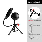 Geekria for Creators Mic Pop Filter Compatible with Blue Yeti, Yeti X, Yeti Pro, Yeti Nano, Snowball ICE, Snowball, Microphone Filter Shield, Wind Pop Screen, Antipop Mask with C-Clamp