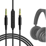 Geekria Audio Cable with Mic Compatible with B&O H95 HX H9i H8i, H9 H7 H6 Headphones, 1/8" (3.5mm) to 3.5mm Replacement Stereo Cord with Inline Microphone and Volume Control (4 ft/1.2 m)