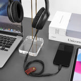 Geekria Audio Cable with Mic Compatible with Edifier STAX SPIRIT S5, W800BT Headphones, 1/8" (3.5mm) to 3.5mm Replacement Stereo Cord with Inline Microphone and Volume Control (4 ft/1.2 m)