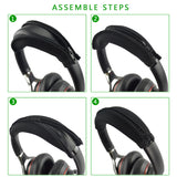 Geekria Flex Fabric Headband Cover Compatible with ATH-ANC9, AKG K553, Denon AH-D40, Soundcore Space Q45, JVC HA-S38BT Headphones (Black)