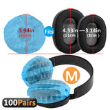 Geekria 100 Pairs Disposable Headphones Ear Cover for Over-Ear Headset Earcup, Stretchable Sanitary Ear Pads Cover, Hygienic Ear Cushion Protector Wholesale Multi-Pack (M / Blue)