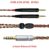 Geekria Apollo Copper Upgrade Audio Cable Compatible with ATH ATH-R70X Headphones, 4.4mm to Dual 2.5mm Replacement Headphones Cord for Hi-Resolution Audiophile, HiFi Headset (4.9ft / 1.5m)